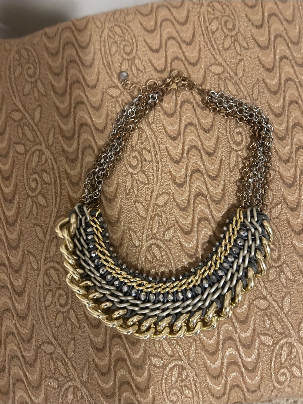 Two-Tone Gold and Silver Layered Chain Necklace